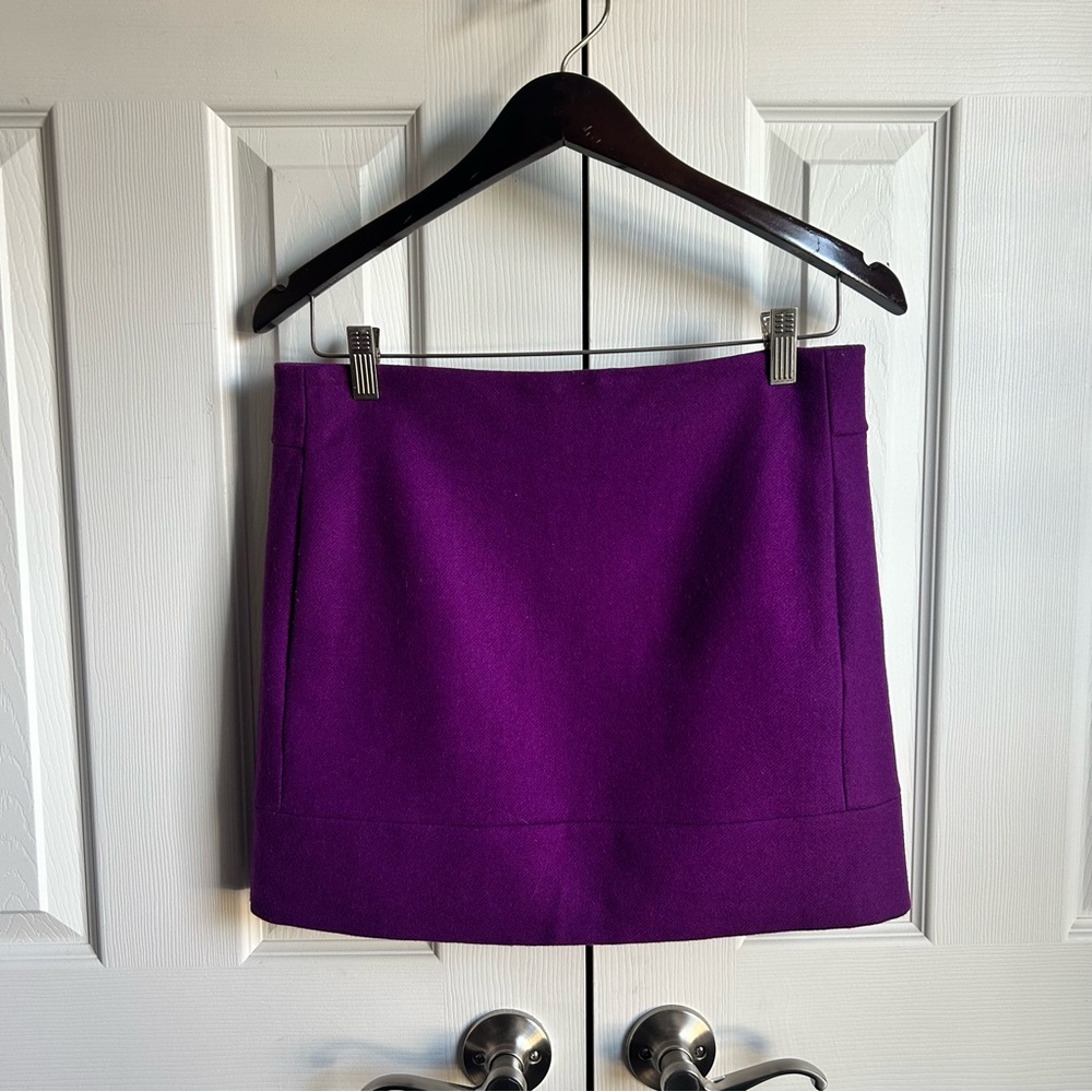 J. Crew purple wool mini skirt